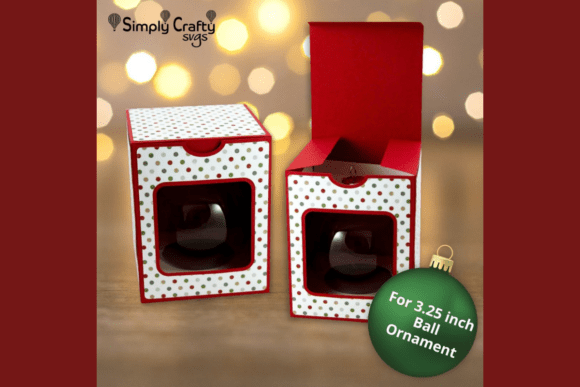3.25 Inch Round Ball Ornament Box 3D SVG for Christmas Branding