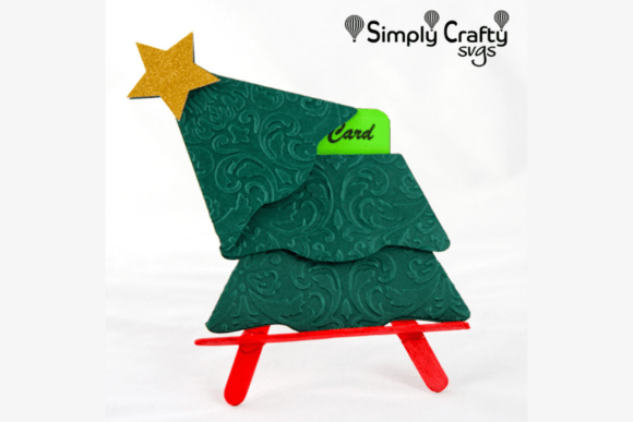 3D SVG Christmas Tree Gift Card Holder for Festive Design Projects
