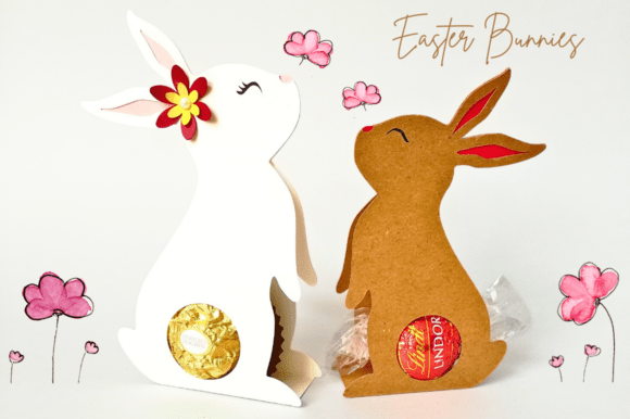 3D SVG Easter Bunnies Chocolate Holders for Real Crafting Projects