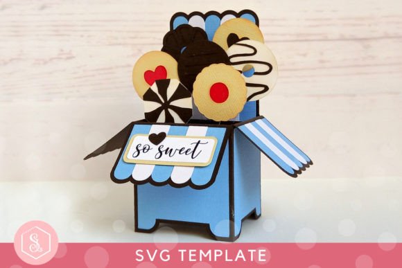Biscuit Box Card SVG Template: A 3D Gift Box Design for Creative Content