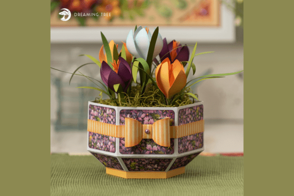 Crocus Planter SVG: A 3D Flower Design for Springtime Branding