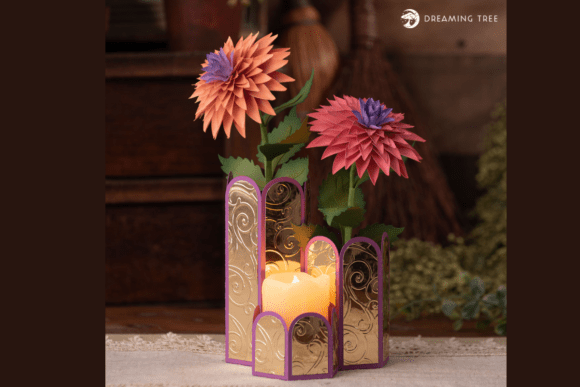 Dahlia Flowers 3D SVG for Editorial and Web Design