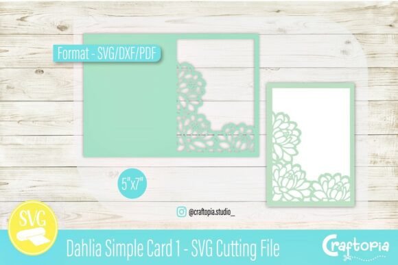 Dahlia Simple Card – SVG Cutting File for 3D SVG Greeting Cards