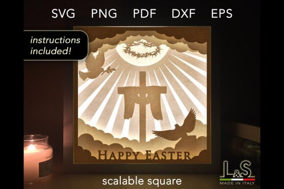 Easter Resurrection Shadow Box SVG: A 3D Graphic Design Asset for Creative Projects