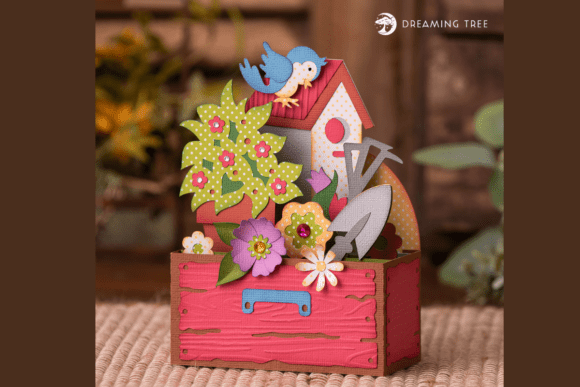 Gardening Box Card SVG: A 3D Design Asset for Creative Branding