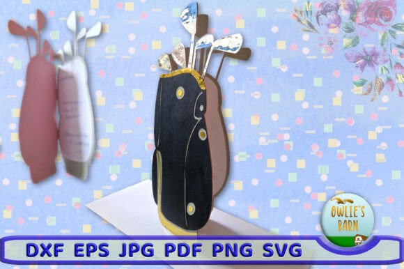 Golf Bag Card: A 3D SVG Design for Sports-Themed Crafting