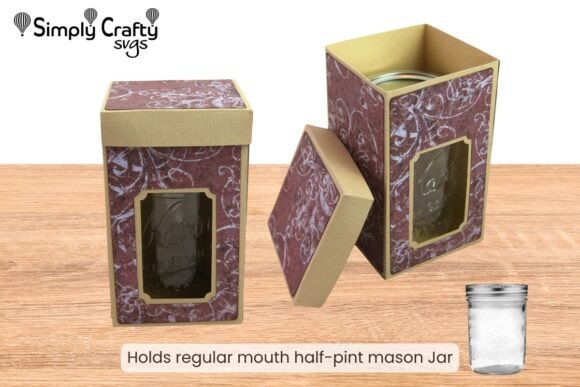 Half-Pint Mason Jar Box 3D SVG for Ornaments and Content Design