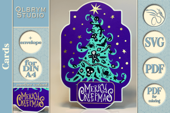 Merry Creepmas 3D SVG: A Gothic Christmas Graphic for Bold Designers
