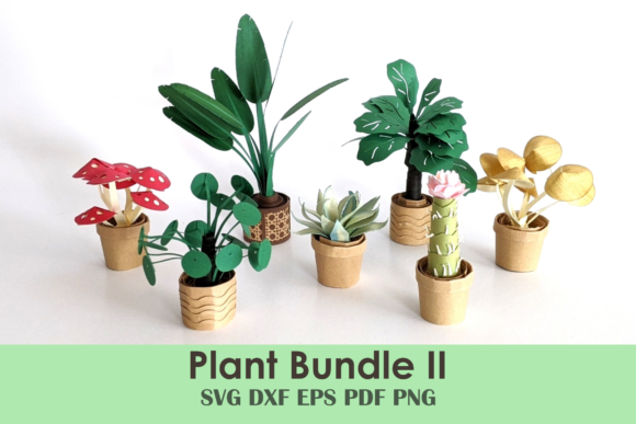 Paper Plant Template Bundle II: 3D SVG & Paper Flowers