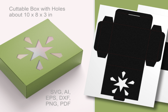 Polar Star Window Rectangular Gift Box: A 3D SVG Asset for Creative Branding
