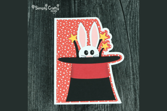 Rabbit Hat Trick Card SVG: A 3D Design for Birthday Branding