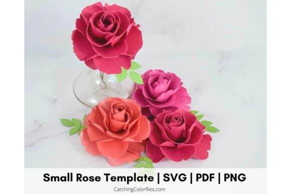 Ruby Rose Paper Flower Templates for 3D SVG and Editorial Design