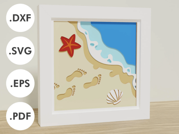 Sea and Beach Shadowbox: A 3D SVG Design for Creative Branding
