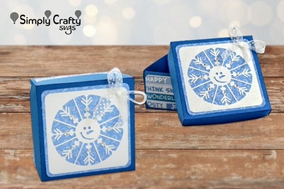 Snowman Snowflake Gift Box 3D SVG for Christmas Creations