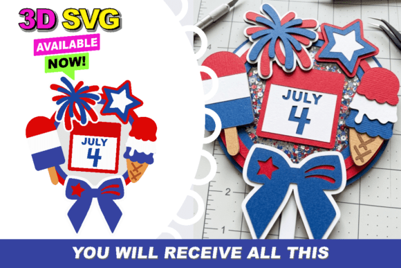 Sweet Fourth of July Topper: A 3D SVG Review for Holidays